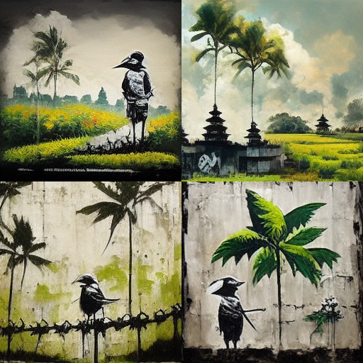 Banksy AI painting Bali artificial intelligence bot